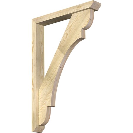 Ekena Millwork Olympic Slat Rough Sawn Bracket w/ Offset Brace, Douglas Fir, 4"W x 26"D x 38"H BKT0402X26X38OLY06RDF